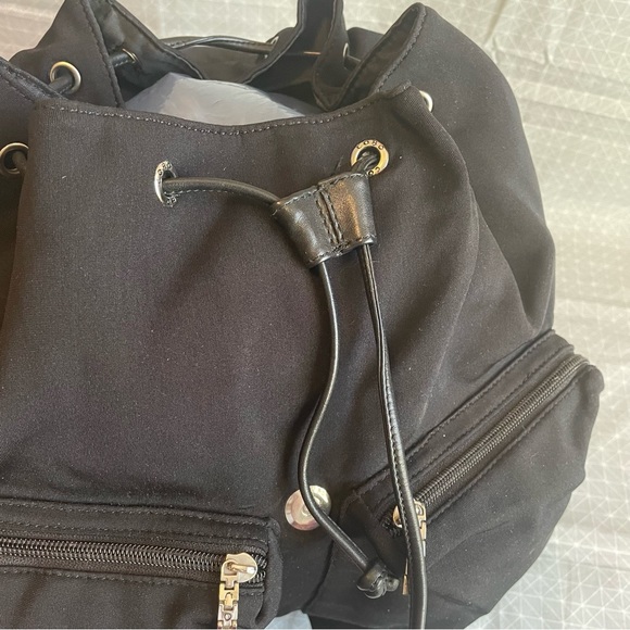 Cobo International Nylon & Leather Drawstring Backpack - Picture 6 of 11